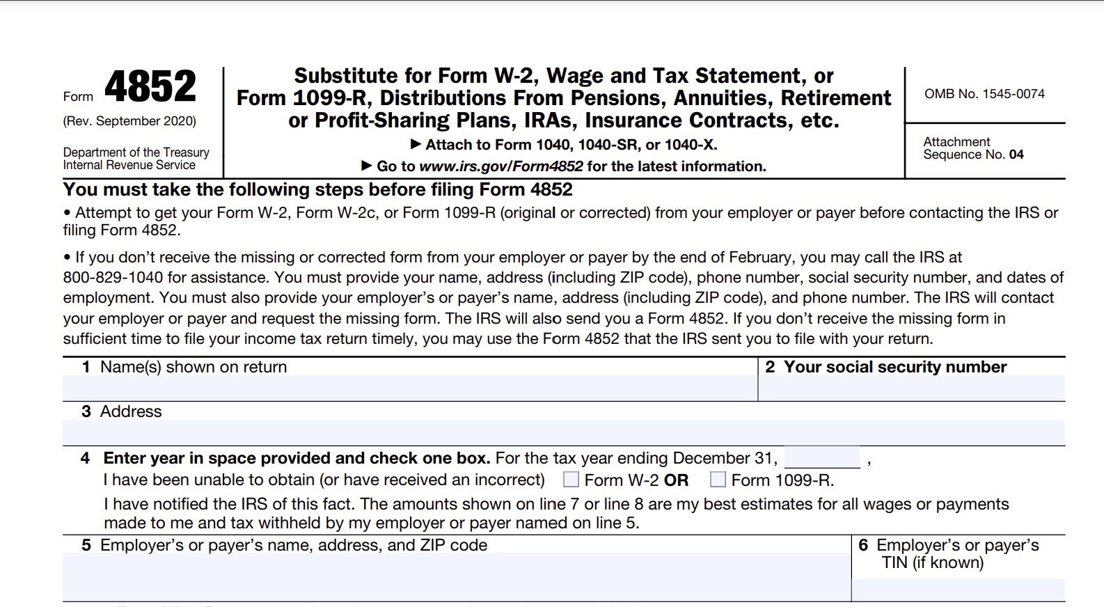 File Taxes Lost W2